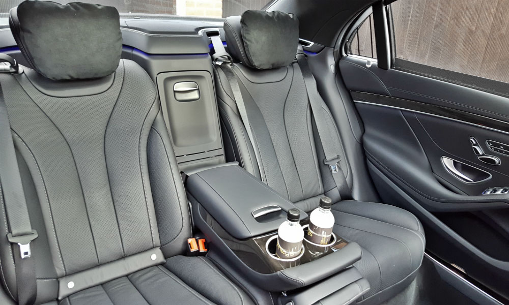 Luxury VIP Chauffeur Service in the UK - Mercedes Benz S Class Interior Seating