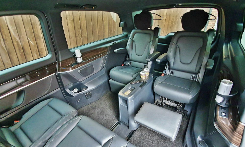 Luxury VIP Chauffeur Service in the UK - Mercedes Benz V Class Super Lux Interior Seating